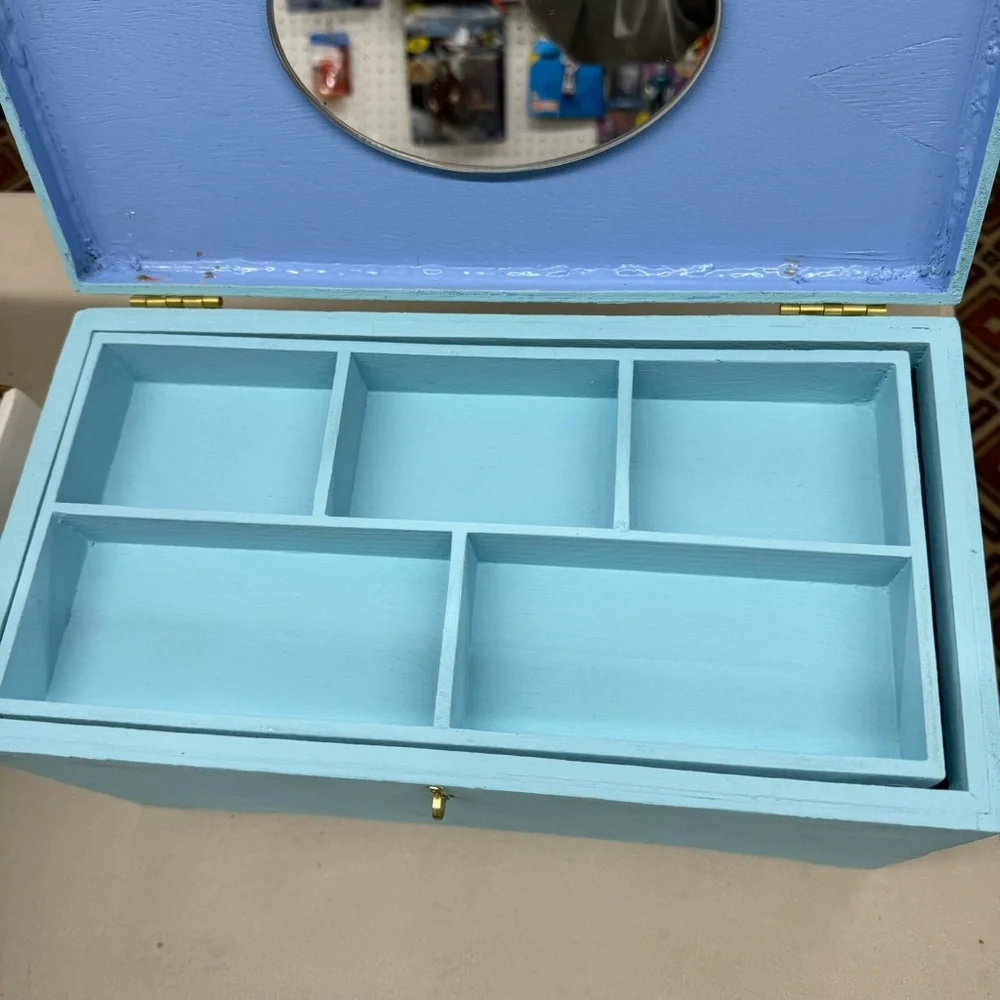 Beautiful Light Blue Jewelry Box Hand Crafted New